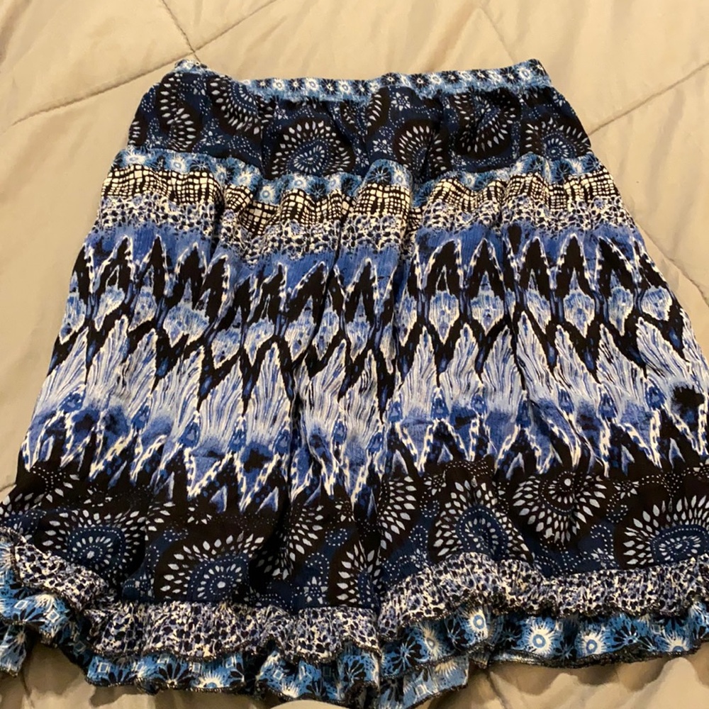 Blue multi color skirt